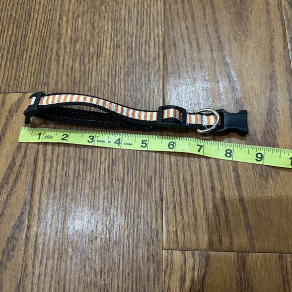 Handmade Halloween Orange Black Holiday Dog Collar 8.5 inch-13 inch Size M - Picture 4 of 4